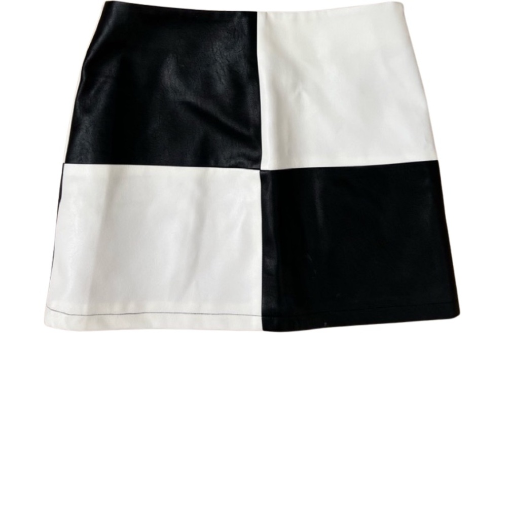 Nasty Gal Black and White Checkerboard Mini Skirt